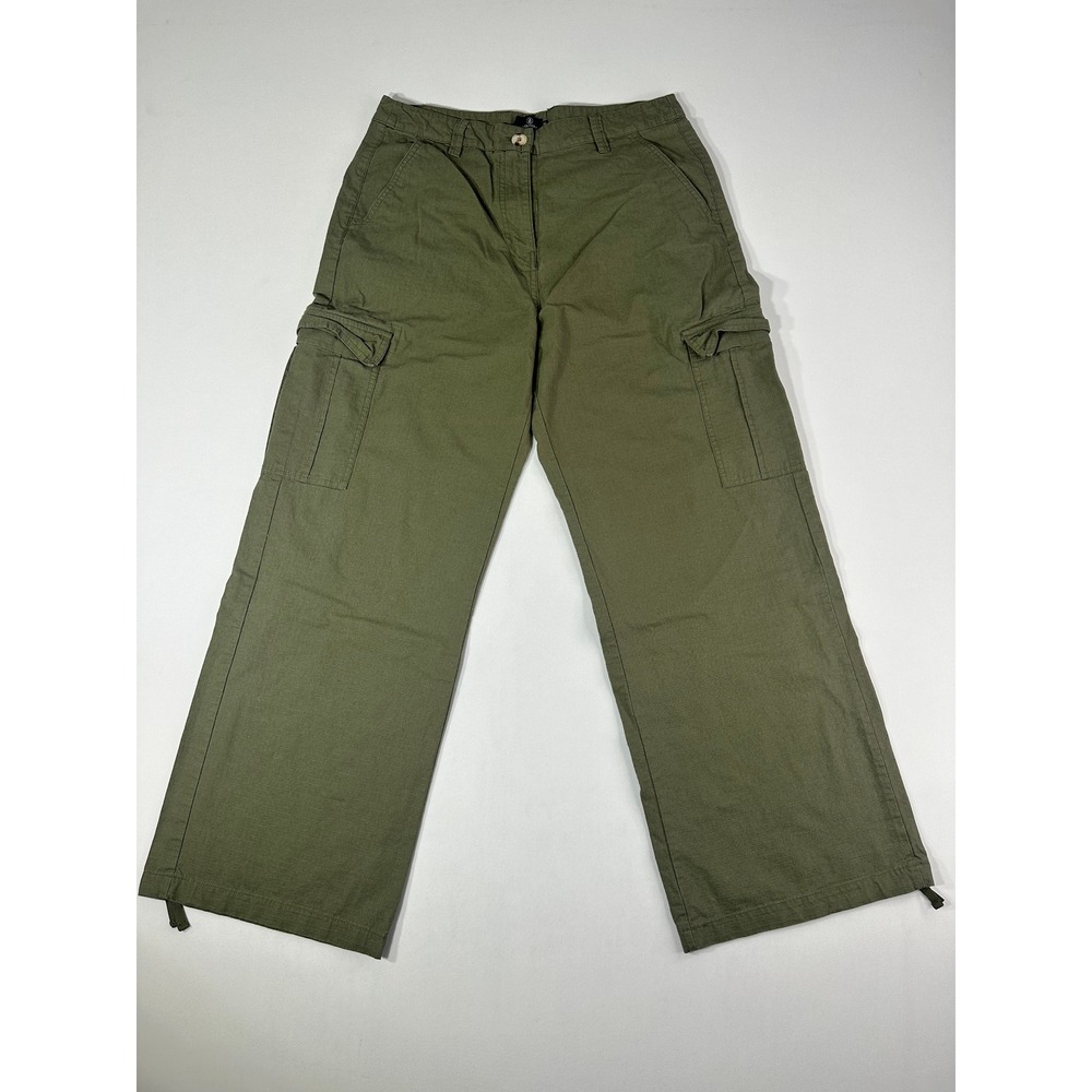 Volcom Olive Green Ripstop Wide Leg Cargo Pants Womens Size 32 B1112400